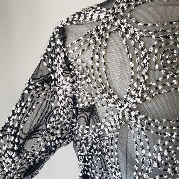 Berek Metallic Circle Button Down High Low Mesh Shirt *read notes* - Picture 8 of 13